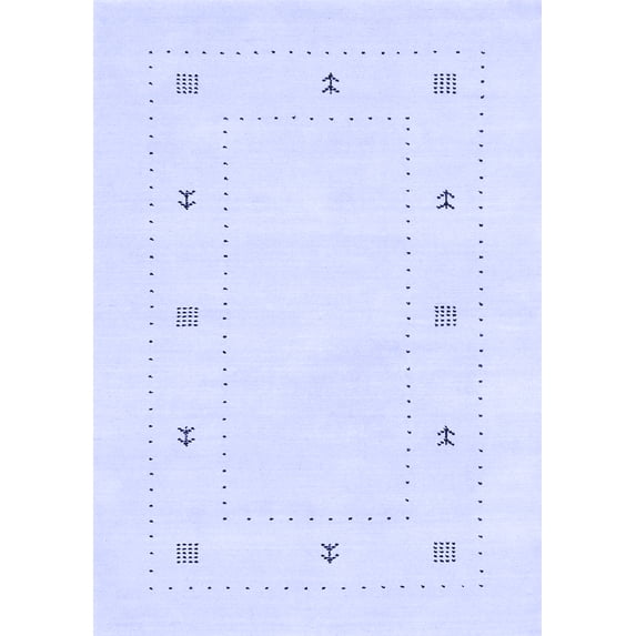 Ahgly Company Indoor Rectangle Solid Blue Modern Area Rugs, 4' x 6'