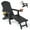 Black, variant on Wingyz Outdoor Adirondack Chair with Footrest, Folding Adjustable Patio Chairs for Outside Lawn Lawn Balcony