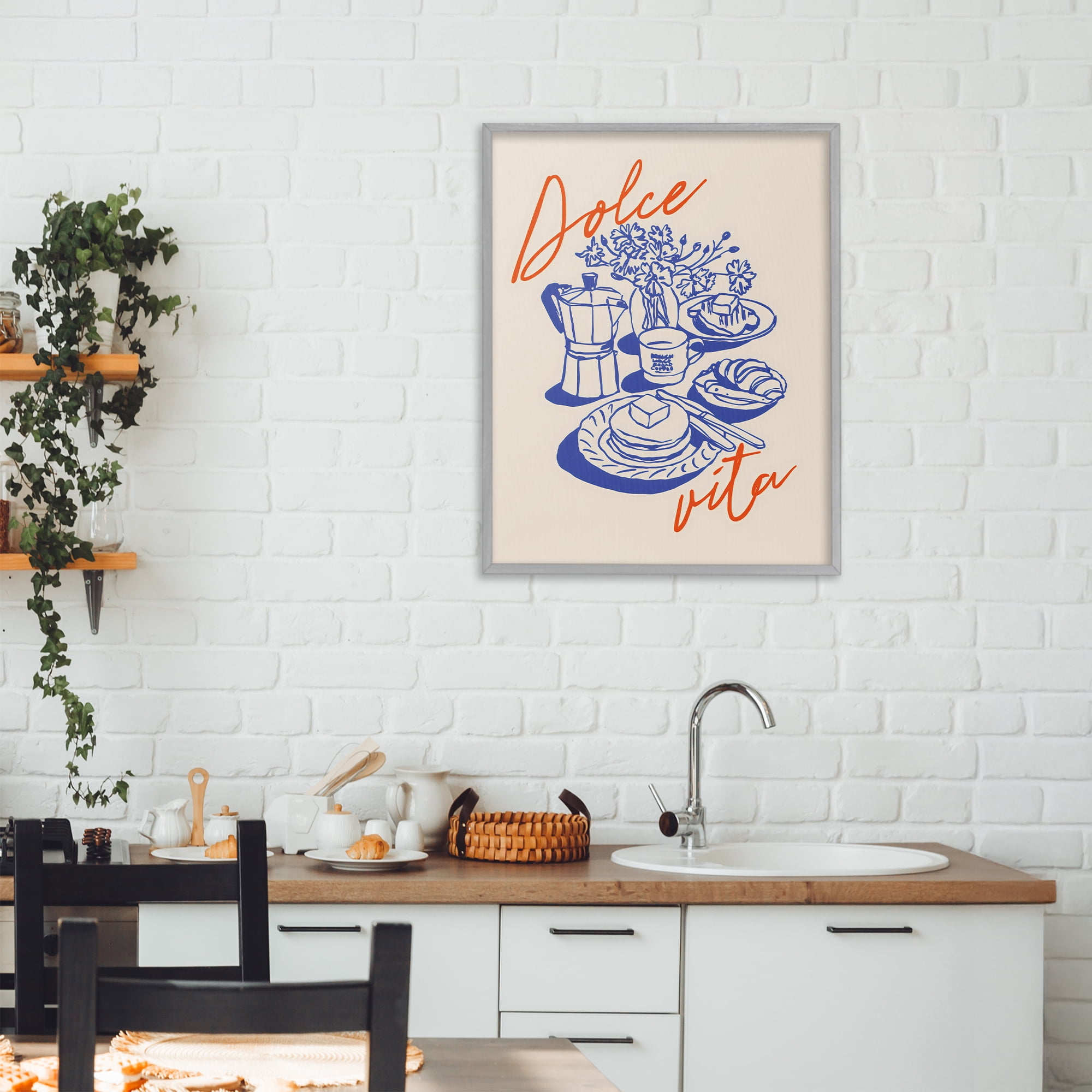 Stupell Industries Retro Breakfast Morning Spread Gray Framed Giclee Art, design by The Prints Vibe