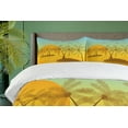 thumbnail image 4 of Ambesonne Landscape Duvet Cover Sets, Island Illustration Art, 2-Queen, Seafoam and Orange, 4 of 7