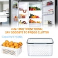 thumbnail image 5 of EGNMCR Storage Bins, Storage Containers 4 In 1 Food Storage Container Produce Containers For Fridge Household Transparent Plastic Food Storage Box-Including Basket Refrigerator Freshness, 5 of 5
