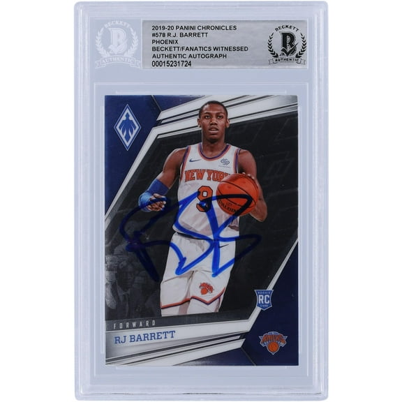 RJ Barrett New York Knicks Autographed 2019-20 Panini Chronicles Phoenix #578 Beckett Fanatics Witnessed Authenticated Rookie Card - Fanatics Authentic Certified