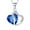 Blue, variant on UDIYO Fashion Women Hollow Multicolor Heart Pendant Rhinestone Chain Necklace Jewelry