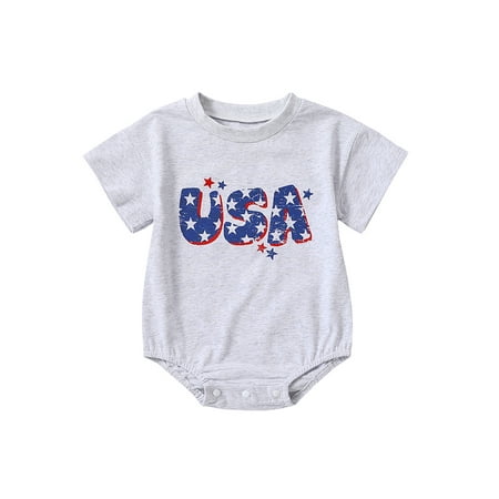 

Baby Boy 4th of July Romper Onesie Outfit My First Fourth of July Outfit Romper Short Sweatshirt Bodysuit Clothes