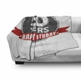 thumbnail image 3 of 50th Birthday Soft Flannel Fleece Throw Blanket, Retro Style Red Ribbon in Classical Old Fashioned Celebratory Design, Cozy Plush for Indoor and Outdoor Use, 50" x 60", Grey Red White, by Ambesonne, 3 of 6