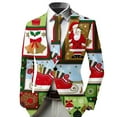 thumbnail image 2 of gcong Formal Christmas Suit Jacket for Boys One Button Slim Fit Blazer Xmas Holiday Print Sport Coat for Wedding Party Prom Multicolour, 2 of 4