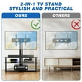 thumbnail image 6 of RTVR 3 in 1 TV Stand with Glass Shelves for up to 70 inch Screens, Modern Black Entertainment Center with TV Mount, 6 of 12