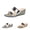 Silver, variant on Women's Metallic Double Strap Espadrille Wedge Sandals Open Toe Casual Footwear Silver 41