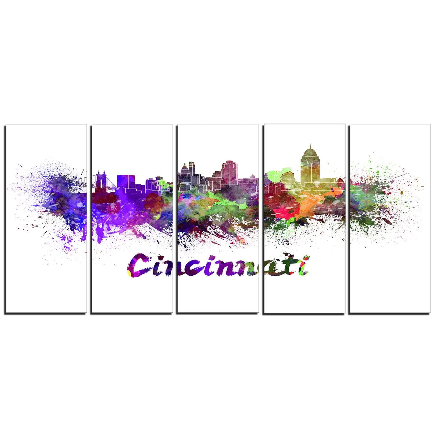 Design Art Cincinnati Skyline Canvas Print