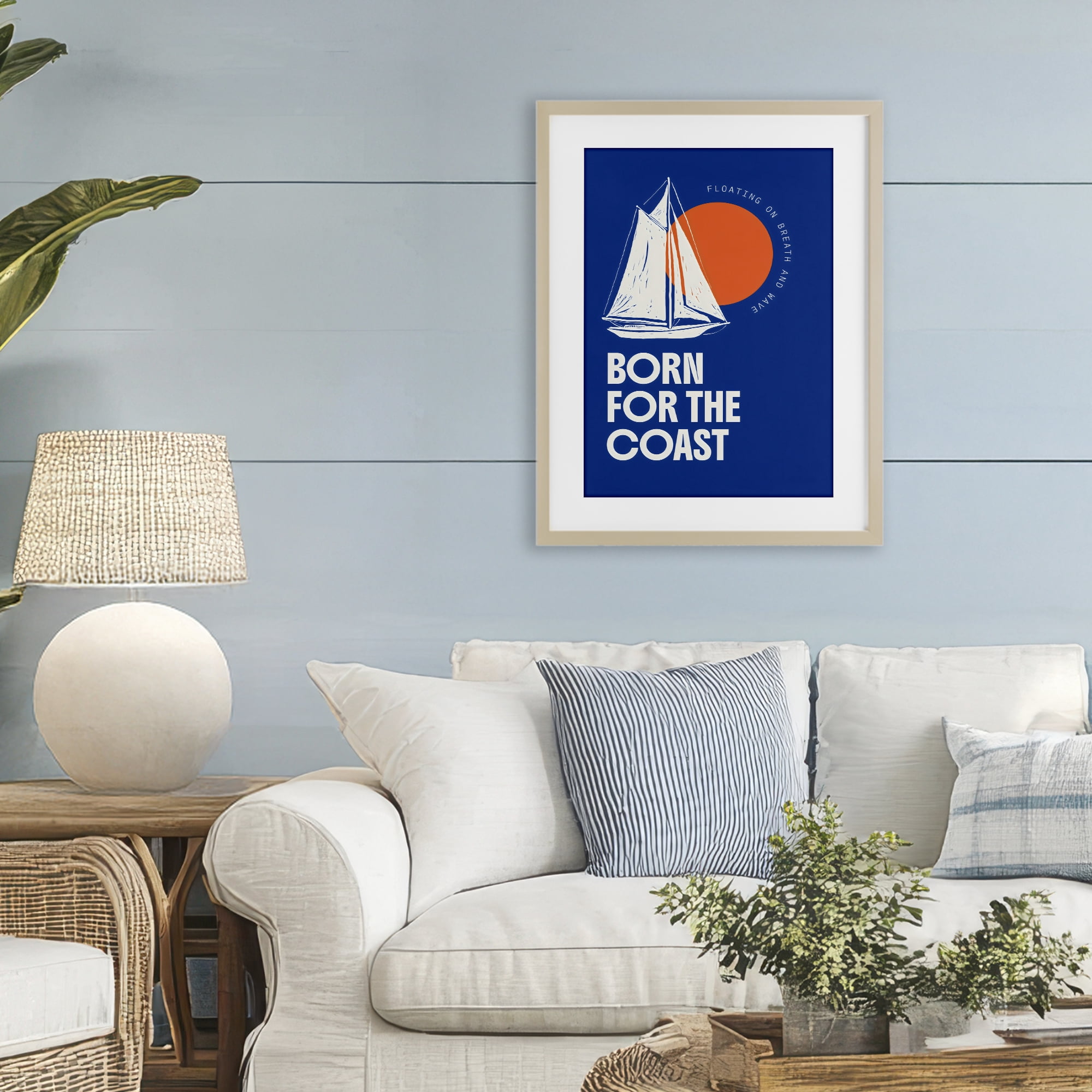 Stupell Industries Born For The Coast Birch Framed Print Under Glass, design by Creative Studio