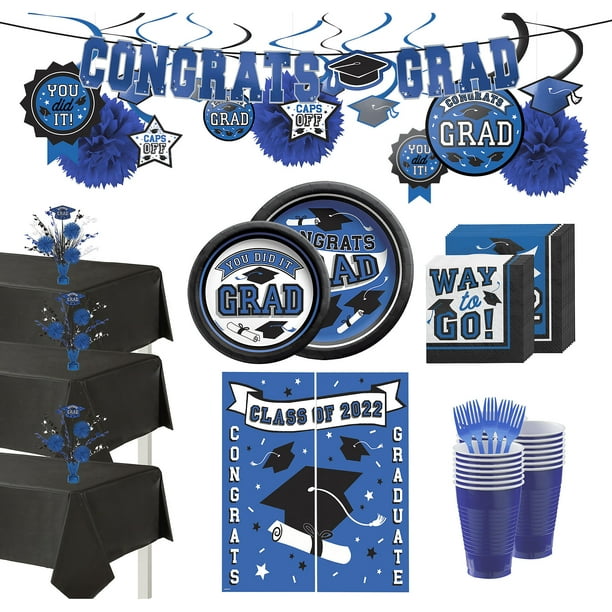 Party City Super Congrats Grad Blue 2022 Graduation Decorations and