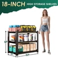 thumbnail image 2 of IKIMI 3-Tier Metal Storage Shelves, Heavy Duty Garage Shelving Storage Rack with Adjustable Shelves for Home, Shed, Warehouse,Basement, Black,31.5"H x 34"W x 18"D, 2 of 7