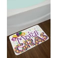 thumbnail image 2 of Mardi Gras Bath Mat, Joyous Composition with Stylized Lettering Stars Confetti and Party Hat, Non-Slip Plush Mat Bathroom Kitchen Laundry Room Decor, 29.5 X 17.5 Inches, Purple Yellow Green, Ambesonne, 2 of 2
