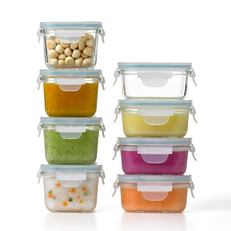 Glasslock Mini 5 & 7 Oz Tempered Glass Food Storage Container Set
