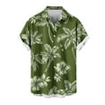 thumbnail image 2 of ZRGHAOYLQ Men's Slim Fit Palm Tree Printed Hawaiian Button-Down Dress Shirt Short Sleeve Lapel Beach Tshirts Plus Size Summer Tropical Vacation Shirts, 2 of 5