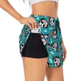 thumbnail image 2 of Disketp Skull Cat Print Women's Shorts Workout Shorts for Athletic Gym Running Shorts with Phone Pockets XX-Large, 2 of 8