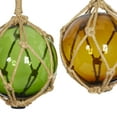 thumbnail image 4 of 9"W, 17"H Multi Colored Glass Buoy Sculpture with Rope Accents, by DecMode (4 Count), 4 of 8