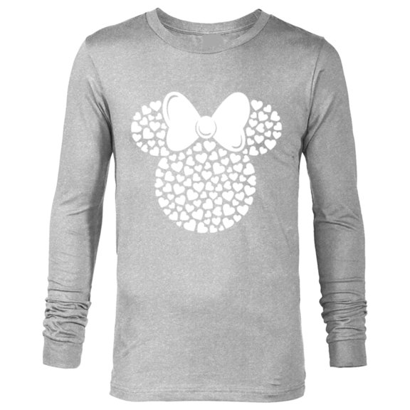 Disney Minnie Mouse Icon Filled with White Hearts - Long Sleeve T-Shirt for Men - Customized-Athletic Heather