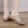 thumbnail image 7 of HNMKIU Women Sandals Comfortable Women's Slides with Floral Hollow Out Design for Daily Leisure Thick Sole Open Toe Footwear for Casual Outfits Summer Shoes Beige,5.5, 7 of 7