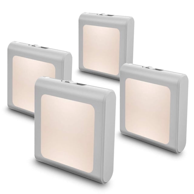 Luz nocturna MAZ-TEK, sensor automático LED regulable, enchufe, paquete de 4