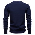thumbnail image 4 of WTOBBY Men's Pullover Sweater Jumper with Knit Crewneck Plain Neck Vintage Style, Business Casual Fashion Top for Warm and Stylish Wear,Navy XL, 4 of 4