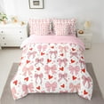 thumbnail image 2 of Manfei Kawaii Bowknot Ribbon 7-Piece Bedding Comforter Set,Red Cartoon Loves Pattern King Bedding Sets,Pink Bow Tie Bed Sheets For Girls Teens,Ultra Soft Home Decor Reversible, 2 of 8