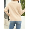 thumbnail image 3 of Womens Ribbed Mock Neck Batwing Sleeve Sweater Knitted Pullover Sweaters, 3 of 6