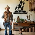 thumbnail image 3 of KAINSY Personalized Western Wall Decor Metal Signs, Rustic Cowboy Riding Silhouette, Cowboy Metal Name Sign Customized, Vintage Howdy Wall Art Gifts for Home Bedroom Speakeasy Decor Color08(10inches), 3 of 7