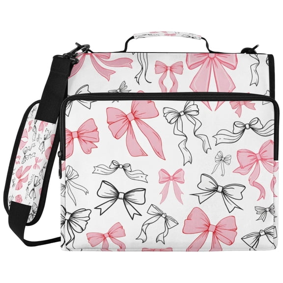 ALAZA Zipper Binder Bow1 Pattern 2 inch 3 Ring 500 Sheet Capacity Trapper Keeper File Folder Organizer Bag