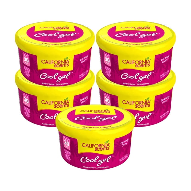 Kit Aromatizantes Gel Auto California Scents Cherry 30 Días 5 pzs