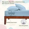 thumbnail image 4 of EGYLIN 800TC Soft Egyptian Cotton Sheet Set Soft and Breathable - 4 Piece Bed Sheet Light Blue Solid California King Size - 12" Deep Pocket, 4 of 5