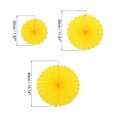 thumbnail image 2 of Uxcell Hanging Paper Fans Party Set 6Pcs Round Pattern Hanging Paper Fans Decoration for Home,Birthday Wedding(Yellow), 2 of 6