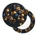 thumbnail image 2 of Balery Elegant Golden Blue Ornaments Fundas de asiento para taburete de bar redondo de tela de terciopelo ajustables que protegen de arañazos y manchas para sillas de 14 a 17 pulgadas.-13 inch, 2 of 7