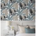 thumbnail image 3 of NextWall Bluestone & Grey Laguna Leaf Peel and Stick Wallpaper - 20.9 in. W x 18 ft. L Roll, 3 of 7