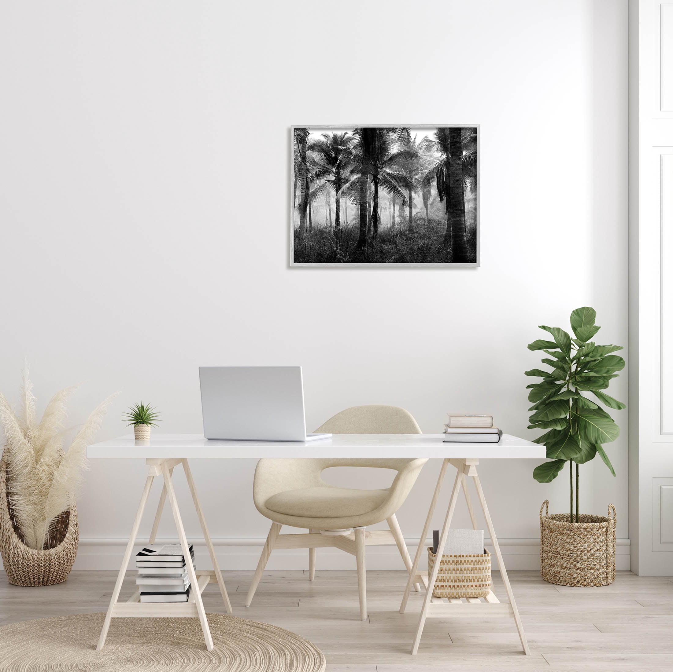 Stupell Industries Dense Tropical Palm Tree Forest Photograph Gray Framed Art Print Wall Art, Design by Kim Allen