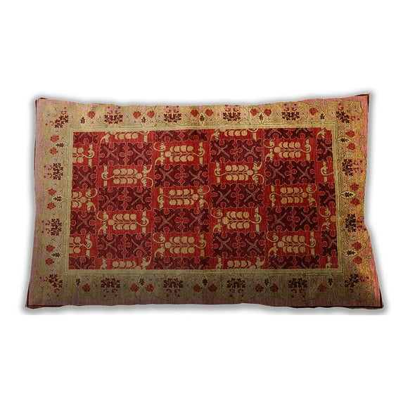 Ahgly Company Outdoor Rectangular Mid-Century Modern Lumbar Throw Pillow, 13 inch by 19 inch