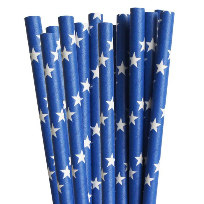 Blue Bunting Cake Pop Party Straws 