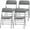 Vinyl Grey, variant on 4 Pack Heavy Duty Folding Chairs, Fabric Padded Seat & Back, Steel Frame, 350 lbs Capacity, Portable Chairs for Extra Seating, Parties, Office & Home Fab Grey