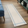 thumbnail image 3 of 2'x6' Rug Runners for Hallways Kitchen, Blue Striped Non Slip Entryway Beside Floor Carpet Runner, Farmhouse Beige Geometric Minimalist Washable Laundry Room Bedroom Throw Rugs Mat for Family Pet, 3 of 8