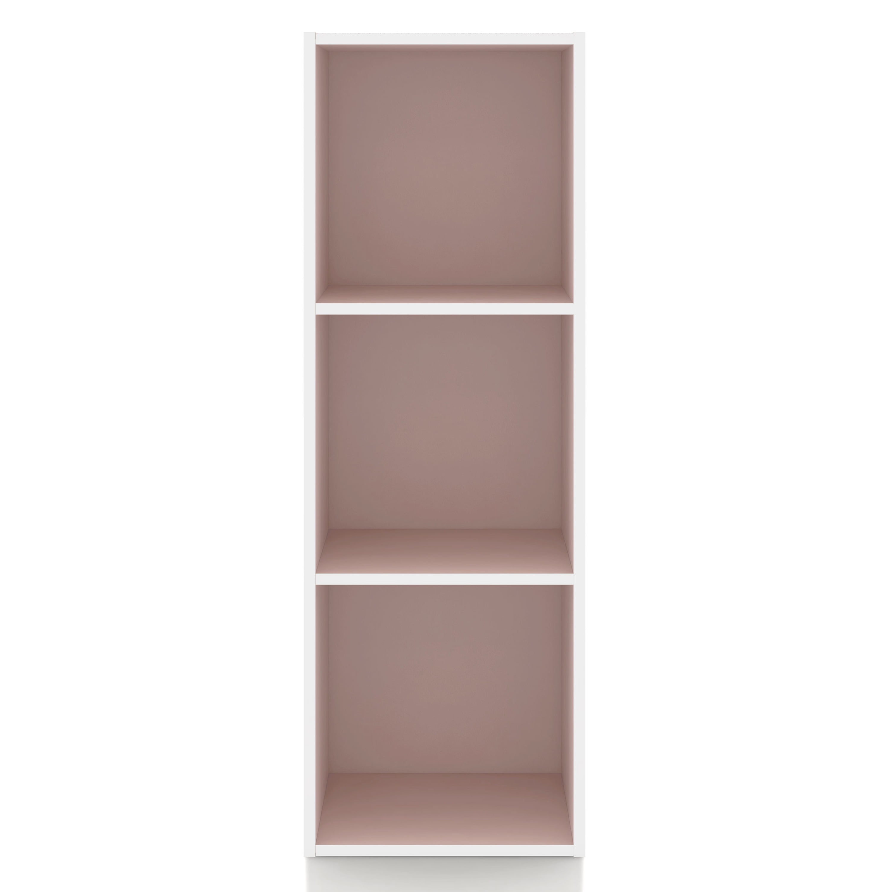 Furniture of America Brooks Stackable 3-Cube Wood Light Pink Kids Bookcase
