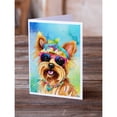thumbnail image 2 of Yorkshire Terrier Hippie Dawg Greeting Cards Pack of 8 7 in x 5 in, 2 of 3