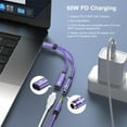 thumbnail image 3 of USB C to Aux Adapter 2Pack,ABCPOW 2 in 1 USB C to 3.5 mm Headphone Jack Adapter Audio Jack Android Phone Charger Adapter Headphone Adapter Fast Charging Dongle Cord for iPhone 15,Samsung,Blue+Purple, 3 of 7