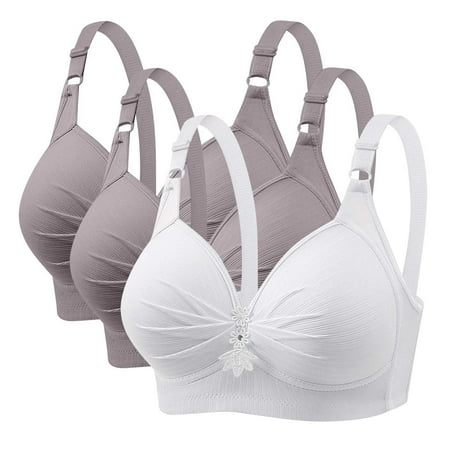 Itsame 3 Pack Everyday Sports Bra Set womens Full Support Bra Breathable Wireless Comfort Bralette Set Multicolor Size 3XL