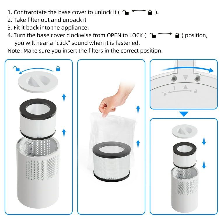 ALROCKET Air Purifier Replacement Filter for Model JH01 Black White