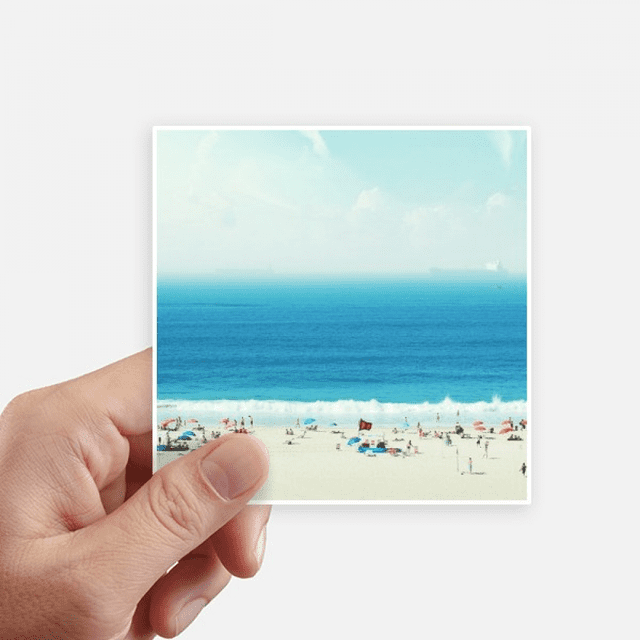 Océan Sable Plage Science Nature Image Autocollant Carré Imperméable Autocollants Papier Peint Voiture Decal