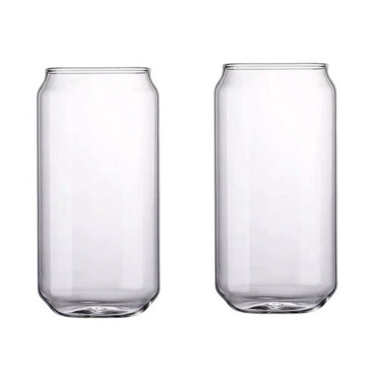 Large Beer Glasses, 2PCS Can Shaped Drinking Glasses Bubble/ Boba Tea Cup  Tumbler for Any Drink and Any Occasion 