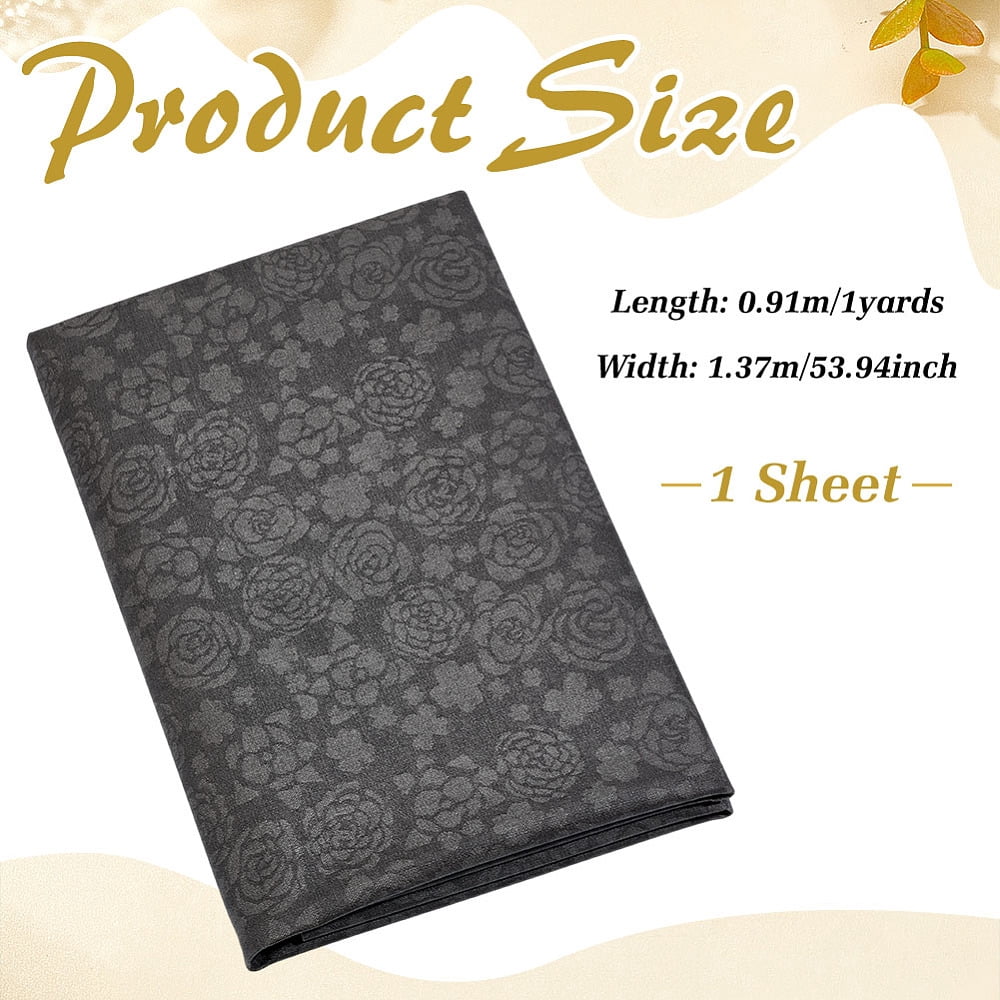 1 Yard Flower Pattern Imitation Leather Fabric Bags Shoes and Clothing Accessories Dark Gray 1370x0.7mm