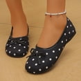 thumbnail image 6 of KIJBLAE Women's Vintage Polka Dot Bow Knot Flats, Low Cut Slip On Lazy Trendy Casual Moccasins Black 38, 6 of 9