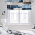 thumbnail image 3 of 2 Pack Abstract Color Stitching Valance for Window Blue Brown Graffiti Theme Kitchen Valance Rod Pocket Short Curtain Topper Decorative Window Treatment for Living Room Bedroom 42"x12", 3 of 8