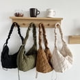 thumbnail image 2 of IELGY Korean version pleated cloud bag, rhombus embroidery thread shoulder dumpling bag, casual large-capacity messenger bag, 2 of 2